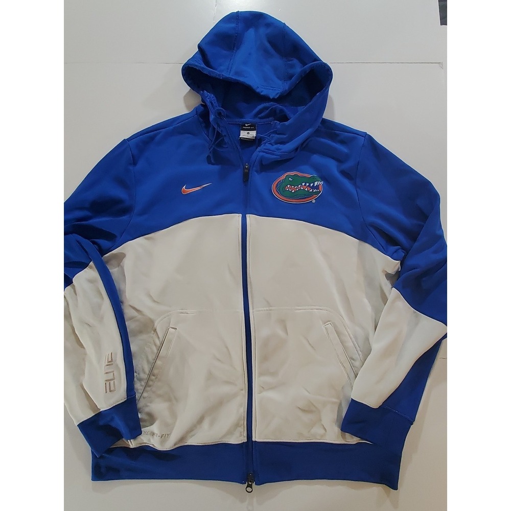 Nike Men's Florida Gators Elite Therma-Fit Zip up Jacket Blue‎ White Size XL